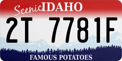ID license plate 2T7781F