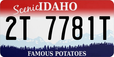 ID license plate 2T7781T