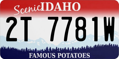 ID license plate 2T7781W