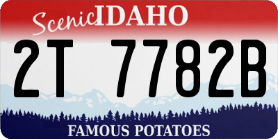 ID license plate 2T7782B