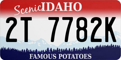ID license plate 2T7782K