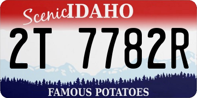 ID license plate 2T7782R