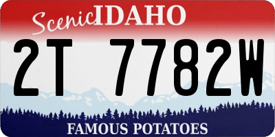 ID license plate 2T7782W