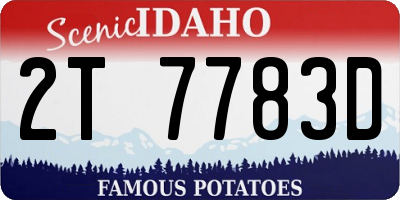 ID license plate 2T7783D