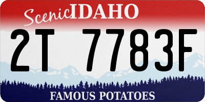 ID license plate 2T7783F