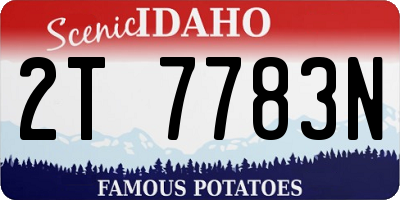 ID license plate 2T7783N