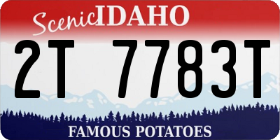ID license plate 2T7783T