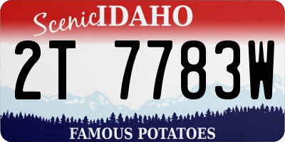 ID license plate 2T7783W
