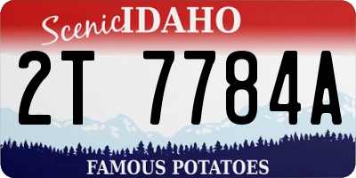 ID license plate 2T7784A