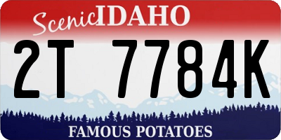 ID license plate 2T7784K