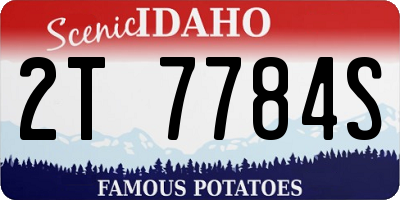 ID license plate 2T7784S