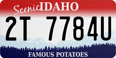 ID license plate 2T7784U