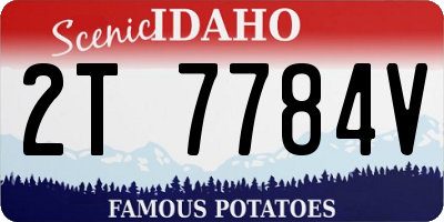 ID license plate 2T7784V