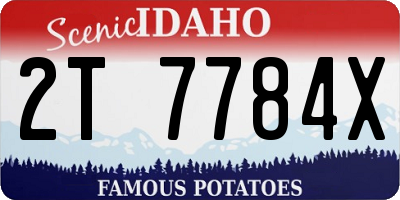 ID license plate 2T7784X