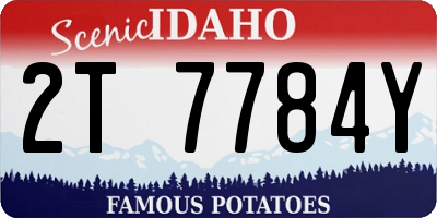 ID license plate 2T7784Y
