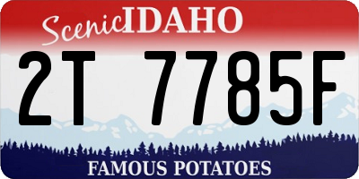 ID license plate 2T7785F