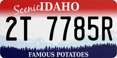 ID license plate 2T7785R