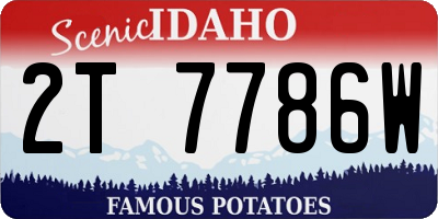 ID license plate 2T7786W