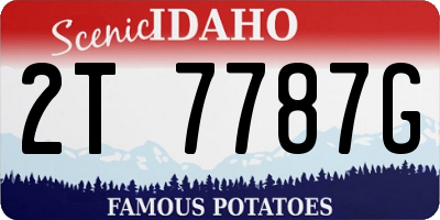 ID license plate 2T7787G