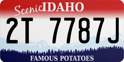 ID license plate 2T7787J