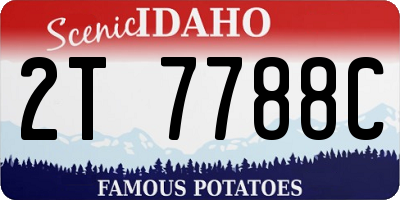 ID license plate 2T7788C