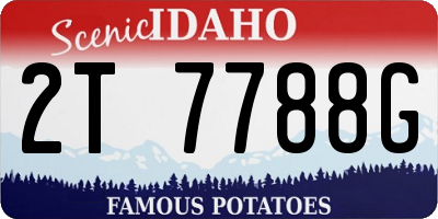 ID license plate 2T7788G
