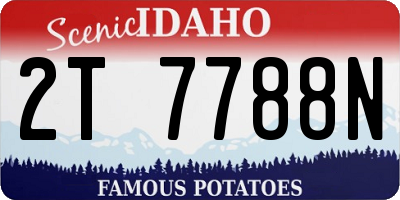 ID license plate 2T7788N