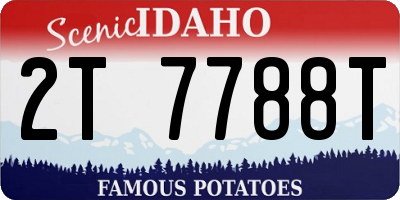 ID license plate 2T7788T