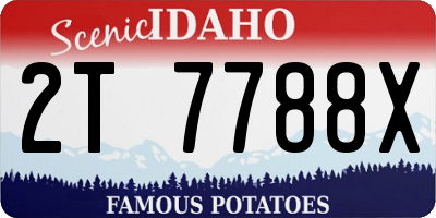 ID license plate 2T7788X