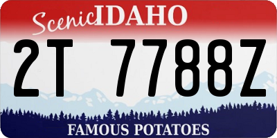 ID license plate 2T7788Z