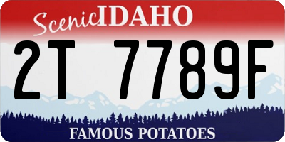 ID license plate 2T7789F