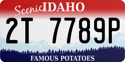 ID license plate 2T7789P