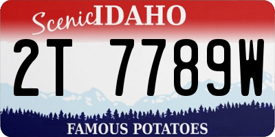 ID license plate 2T7789W