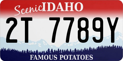 ID license plate 2T7789Y