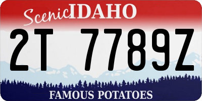 ID license plate 2T7789Z