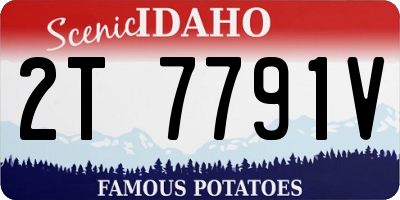 ID license plate 2T7791V