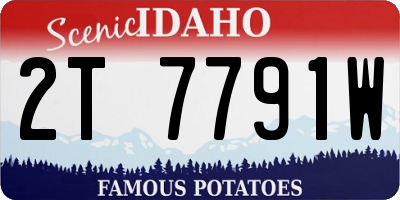 ID license plate 2T7791W