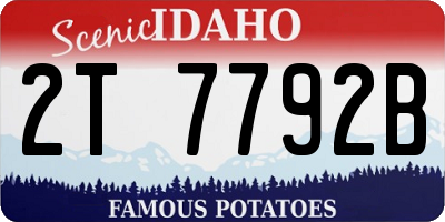 ID license plate 2T7792B