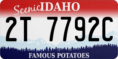 ID license plate 2T7792C