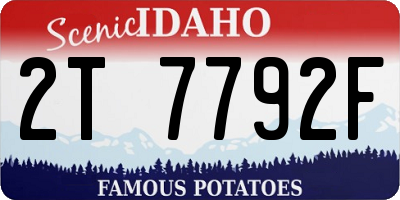 ID license plate 2T7792F