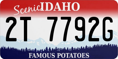 ID license plate 2T7792G