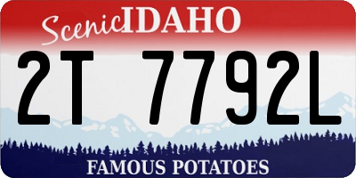 ID license plate 2T7792L