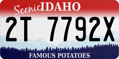 ID license plate 2T7792X