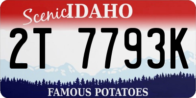 ID license plate 2T7793K