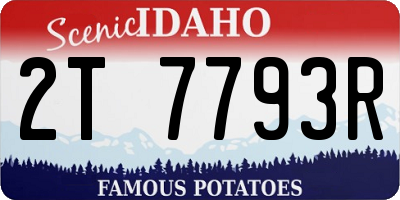 ID license plate 2T7793R