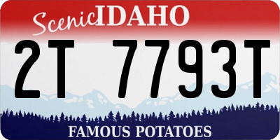 ID license plate 2T7793T