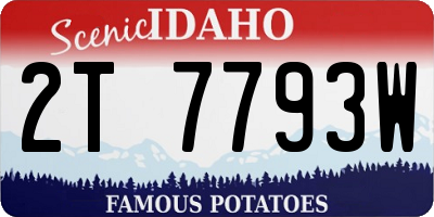 ID license plate 2T7793W