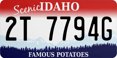 ID license plate 2T7794G