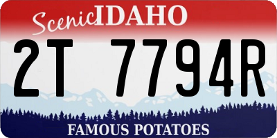 ID license plate 2T7794R