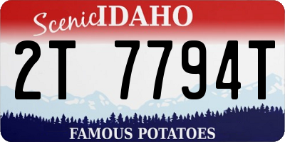 ID license plate 2T7794T